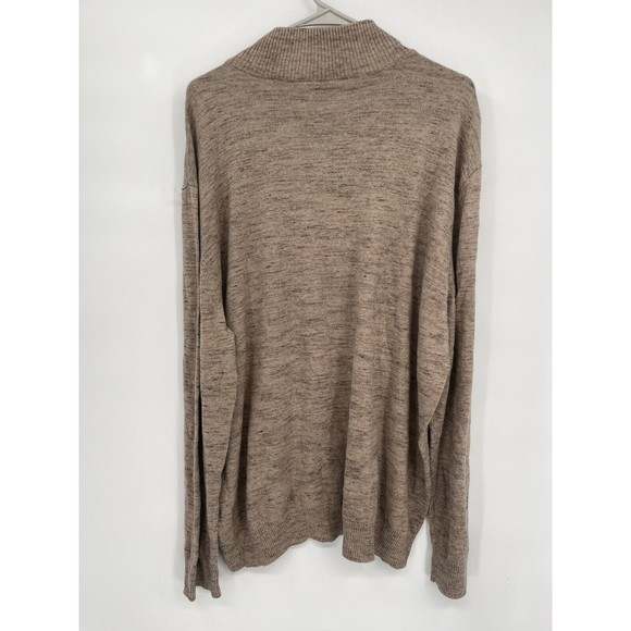 Hawker Rye Sweater  Heather Beige/ Brown Half Zip‎ Mock Neck Size XXL - Picture 6 of 6